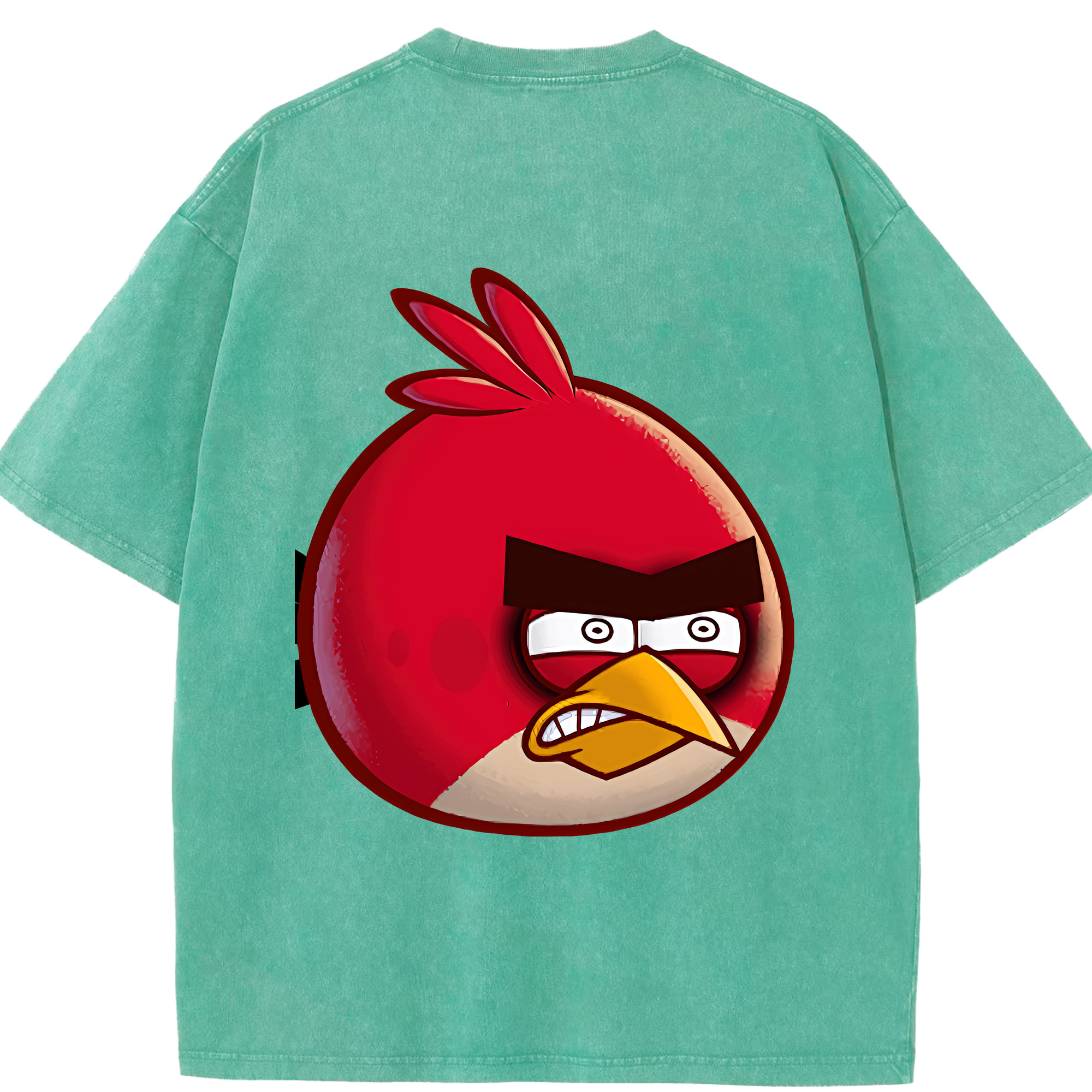 （画像用） Angry Birds アングリーバード 綿100% ヴィンテージ風 半袖Tシャツ（背面プリント）